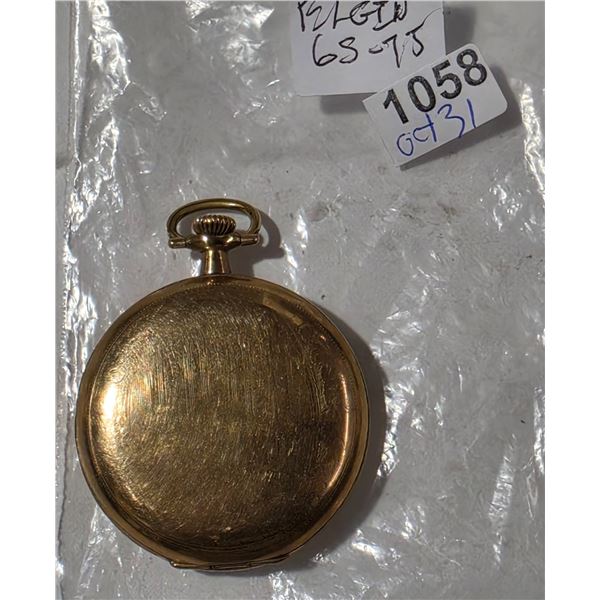 VINTAGE ELGIN 6S, 7J, POCKET WATCH, RUNS