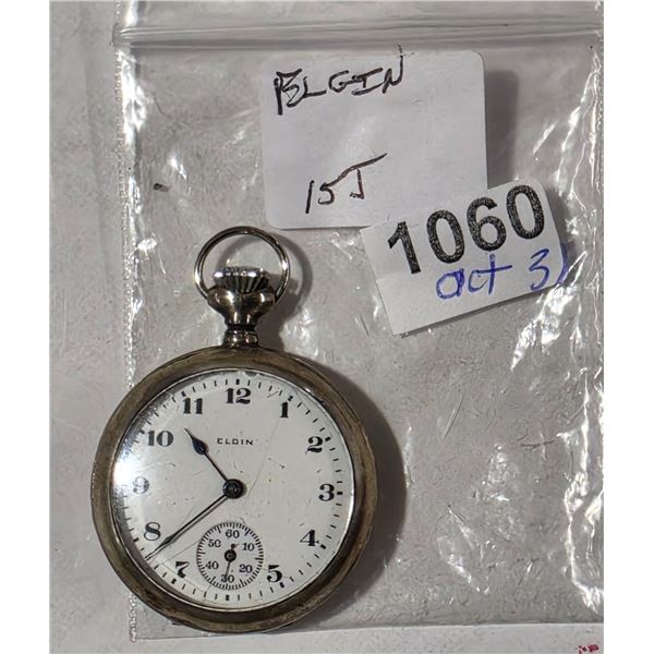VINTAGE ELGIN 15J, 31MM PENDANT WATCH, RUNS