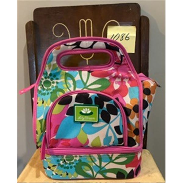 Lunch Kit with Plastic Container In Insulated Base.  Lily Bloom Brand.