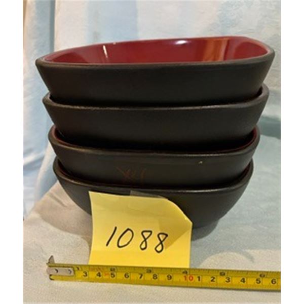4 Bowls For Salad, Pasta, Soup and More.  Set Of 4.  Approximately 7” X 7”.