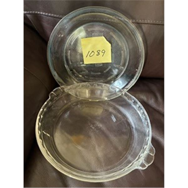 Vintage Pyrex 229 Clear Glass Deep Dish Pie Plate, 9.5 And Glasbake Pie Plate.