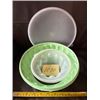 Image 3 : Vintage Tupperware Jello Mold, 3-Piece Set.  1970’s Mint Green.
