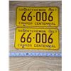 Image 1 : Pair of Sask 1967 Centennial Licence Plates