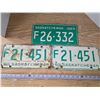 Image 1 : (3) Sask Farm License Plates – 1966 (Pair) & 1969