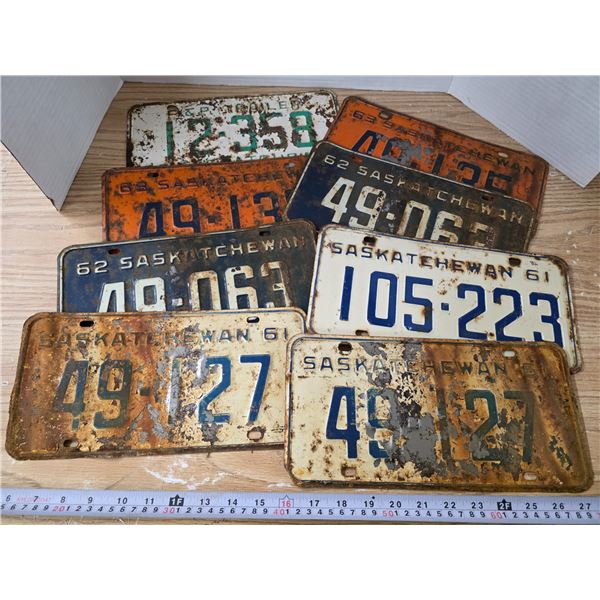 Lot of Vintage Sask License Plates
