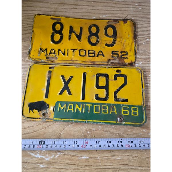 1952 & 1968 Manitoba License Plates