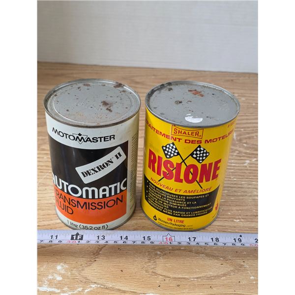 (2) 1L Vintage Oil Tins – Full