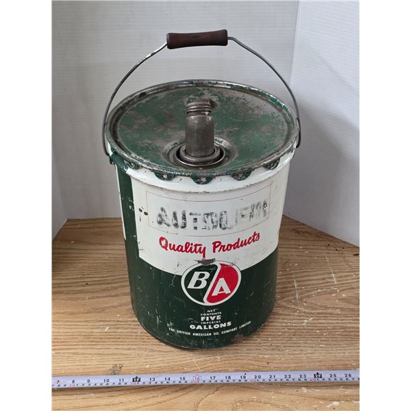 Vintage B/A 5-Gal Oil Pail – Empty