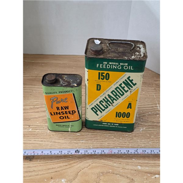 (2) Vintage Oil Tins
