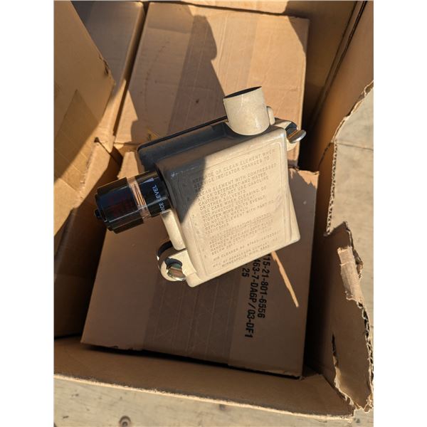 Box of military air cleaner assembly units