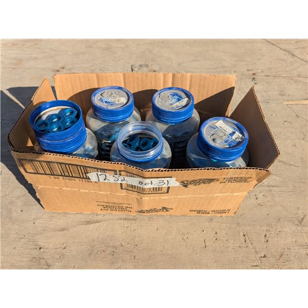 Box of 5 jars ½” blue aluminum nuts