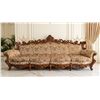 Image 1 : Carved Wood Rococo Style Sofa With Floral Upholstery, Approximately 122 Inches Wide