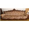 Image 2 : Carved Wood Rococo Style Sofa With Floral Upholstery, Approximately 122 Inches Wide