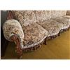 Image 4 : Carved Wood Rococo Style Sofa With Floral Upholstery, Approximately 122 Inches Wide