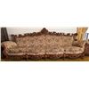 Image 7 : Carved Wood Rococo Style Sofa With Floral Upholstery, Approximately 122 Inches Wide