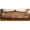 Image 8 : Carved Wood Rococo Style Sofa With Floral Upholstery, Approximately 122 Inches Wide