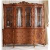 Image 2 : Ornate Carved Wood China Cabinet with Glass Doors, 82" Wide x 19" Deep x 80" High Hutch