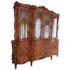 Image 5 : Ornate Carved Wood China Cabinet with Glass Doors, 82" Wide x 19" Deep x 80" High Hutch