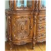 Image 6 : Ornate Carved Wood China Cabinet with Glass Doors, 82" Wide x 19" Deep x 80" High Hutch
