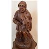 Image 2 : Hand-Carved Wooden Sculpture of Violin Player, 18" Height