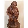Image 3 : Hand-Carved Wooden Sculpture of Violin Player, 18" Height