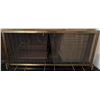 Image 1 : Decorative Brass Fireplace Screen with Mesh Panel, 55" Wide x 25" High