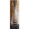 Image 2 : Glass Decanter with Stopper and Ornate Metal 3-Arm Candelabra Set