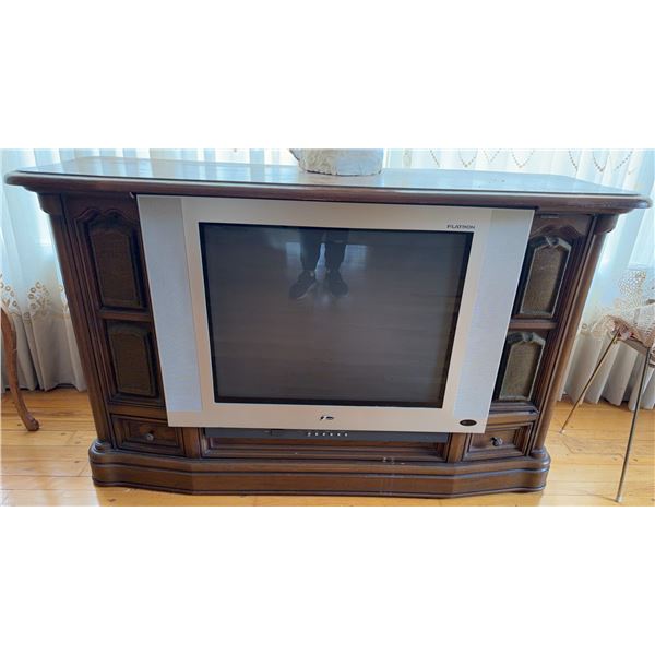 Plutone Television Console With Wood Cabinet, 22 in Deep, 22 ft Wide, 31 in High