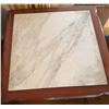 Image 6 : Wood Side Cabinet with Marble Top, Woven Front Doors, 22"H x 25"W x 25"D