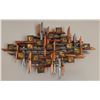 Image 2 : Mid-Century Mixed Metal Brutalist Wall Sculpture Copper Steel Welded Art