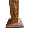 Image 2 : Decorative Pedestal Table With Figural Bronze Tone Base and Marble Octagonal Top