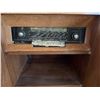 Image 5 : Mid-Century Wood Cabinet Console With Built-In Radio, 73"W x 20"D x 39"H, Geometric Inlay