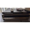 Image 2 : Panasonic TV Stand With Philips DVD Player and Zenith VHS VCR, Remotes and Cables