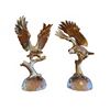 Image 2 : Gilt Metal and Cut Crystal Eagle Figurines on Crystal Bases