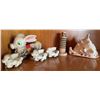 Image 1 : Donkey Figurine Set, Leaning Tower Decor, and Large Seashell Display Lot