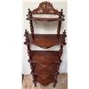 Image 3 : Wooden Five-Tier Corner Shelf Unit with Ornate Top, 21 in. Width, 56 in. Height