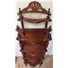 Image 4 : Wooden Five-Tier Corner Shelf Unit with Ornate Top, 21 in. Width, 56 in. Height