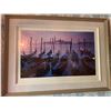 Image 1 : Framed Print Grand Canal, Venice 1996 Photograph of Gondolas at Sunset