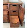 Image 5 : Ornate Wooden Dresser with Mirror, Carved Details, 73 in W x 20 in D x 87 in H