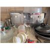 Image 2 : Kitchenware Lot With Panasonic Rice Cooker, Pyrex, Utensils, Plates, Pans