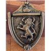 Image 2 : Brass Door Knocker With Lion Rampant and Crown Motif
