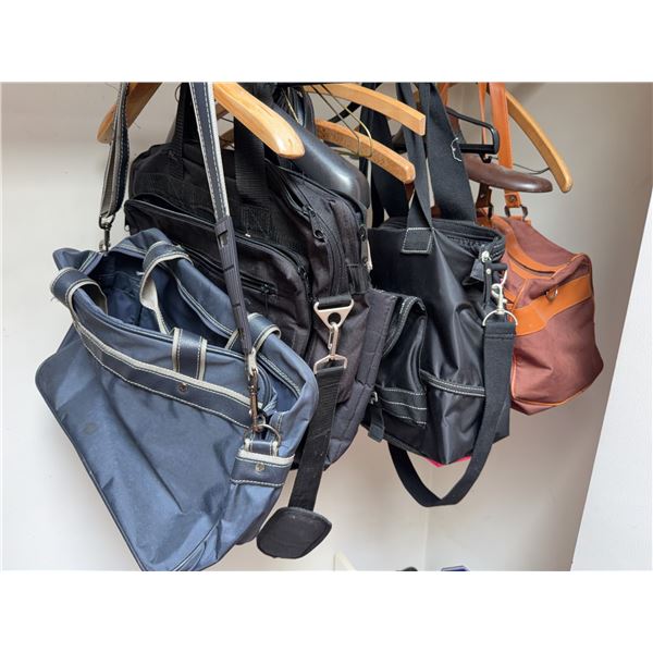 4 Assorted Bags: Swissgear, Roots, Insight Vacations, Brown Leather Trim Bag