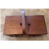 Image 1 : Wooden Cantilever Sewing Box with Handle and Legs