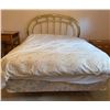 Image 2 : Queen Size Bed With Brass Headboard, Mattress, and Box Spring