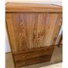 Image 1 : Two-Piece Wood Laminate Bedroom Furniture Set With Brass Handles