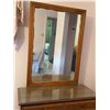 Image 2 : Wood Dresser with Mirror and Glass Top, 4 Drawers, Metal Pulls
