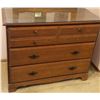 Image 3 : Wood Dresser with Mirror and Glass Top, 4 Drawers, Metal Pulls