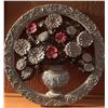 Image 1 : Decorative Relief Wall Plaque With Vase and Floral Design, Painted Accents
