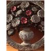 Image 2 : Decorative Relief Wall Plaque With Vase and Floral Design, Painted Accents