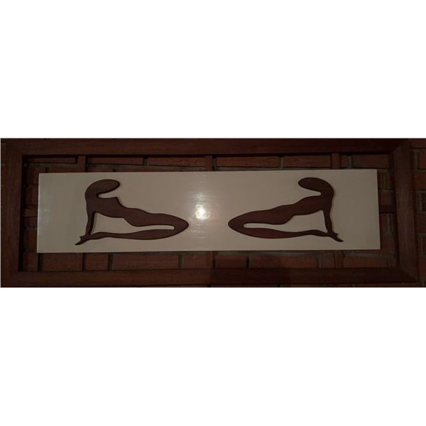 Framed Wooden Silhouette Wall Art Featuring Reclining Female Figures
